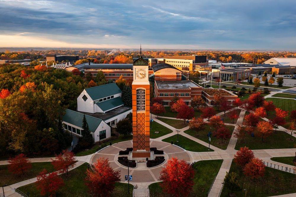 An aerial view of Grand Valley's Allendale campus.